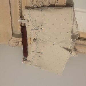 Roxy Jean Shorts - cream with blue anchors